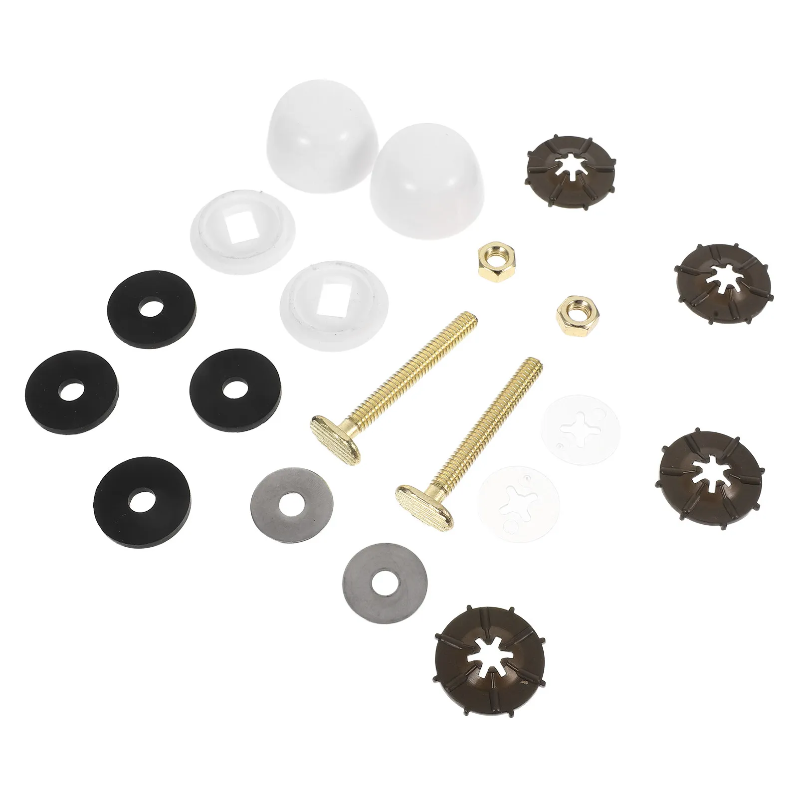 1Set Universal Toilet Bolt Covers Stainless Steel Toilet Floor Bolts Caps Washers Bathroom Bowl to Floor Mounting Parts Nut and