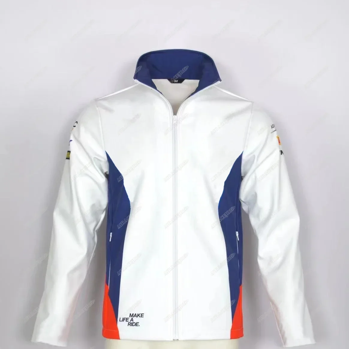 Chaqueta Deportiva para Motociclismo Motorsport para BMW Motorrad Worldsbk Endurance Racing Team, con Cierre, Resistente al Viento, Abrigadora, Color Blanco