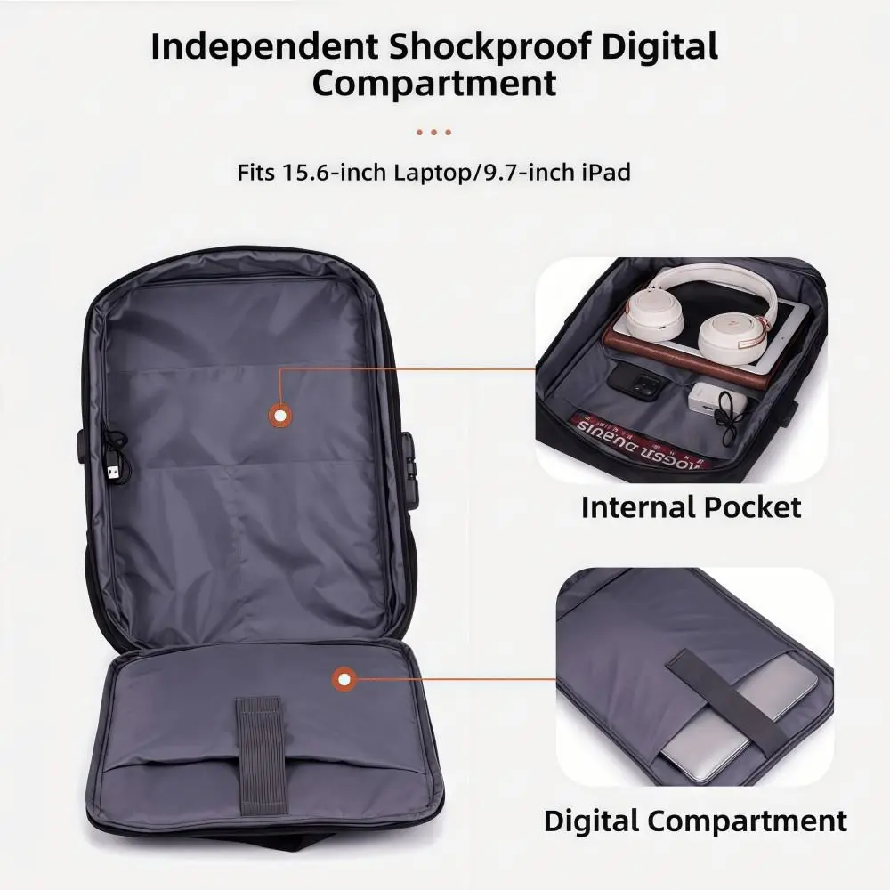 Anti-theft Hard Shell Backpack High Capacity Multipurpose Casual EVA Backpack USB Charging Port Waterproof Business Computer Bag