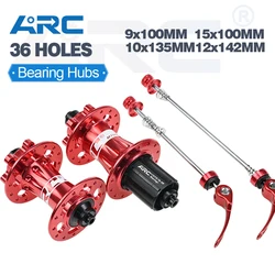 ARC-Mountain Bike Sealed Bearing Hub, MT007, 36 Hole, Front 9x100, 15x100, 12x100, Rear 10x135, 12x142, HG 8, 9, 10, 11, 12V