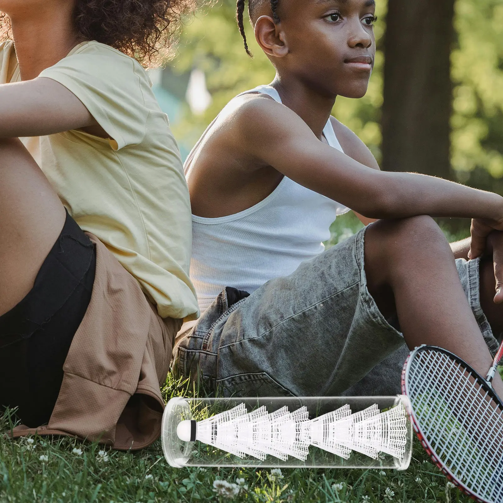 

Clear Cylindrical Badminton Shuttlecock Storage Tube Easy Access Portable Organizer for Indoor Outdoor Gym Essential