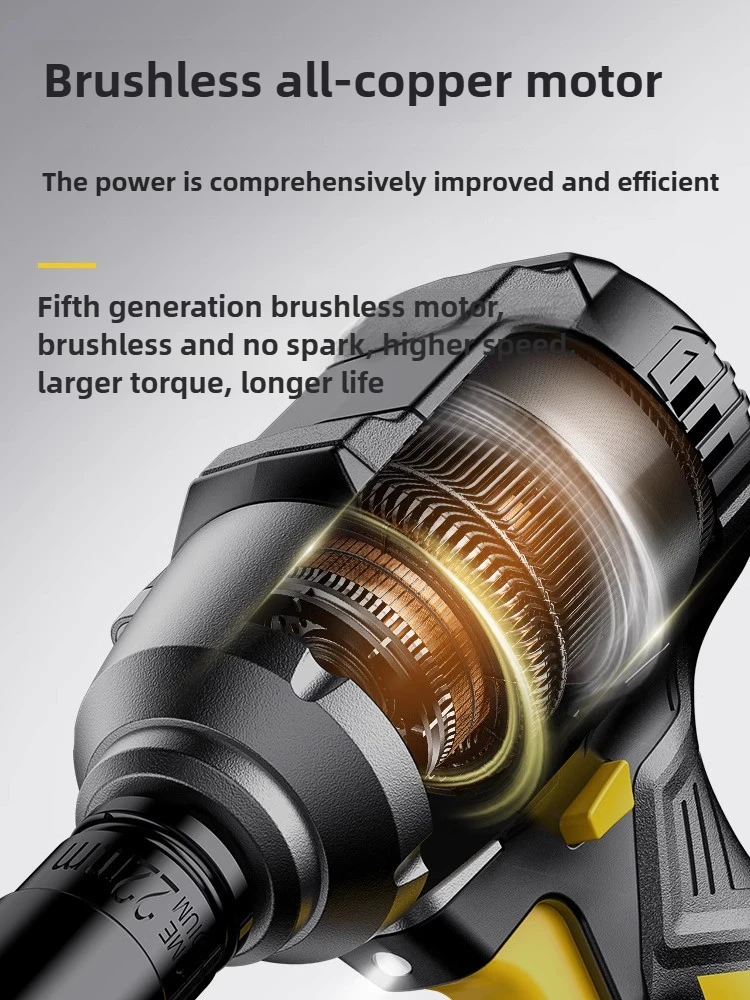 

Electric wrench large torque brushless impact air cannon rechargeable shelving sleeve lithium battery heavy duty auto repair