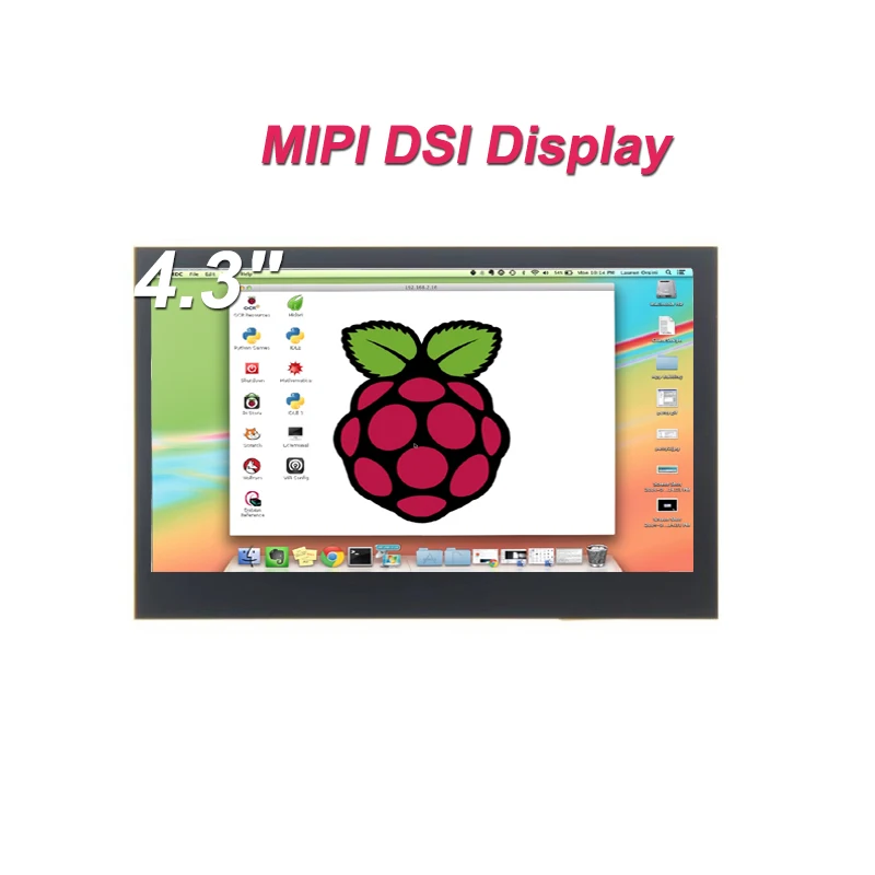 4.3 Inch MIPI DSI IPS TFT LCD Display Capacitive Touch Screen LCD Monitor for Raspberry Pi 4B Support Raspbian/Ubuntu/Kali/Win10