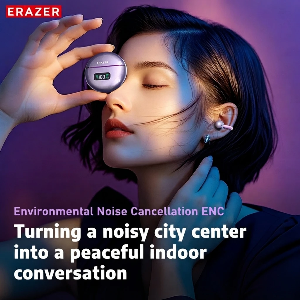 ERAZER XF55 OWS Ear Clip Bluetooth Earbuds AI Translator Open Ear Headphones ENC Noise Cancelling HD Stereo IPX5 Longlife image 6