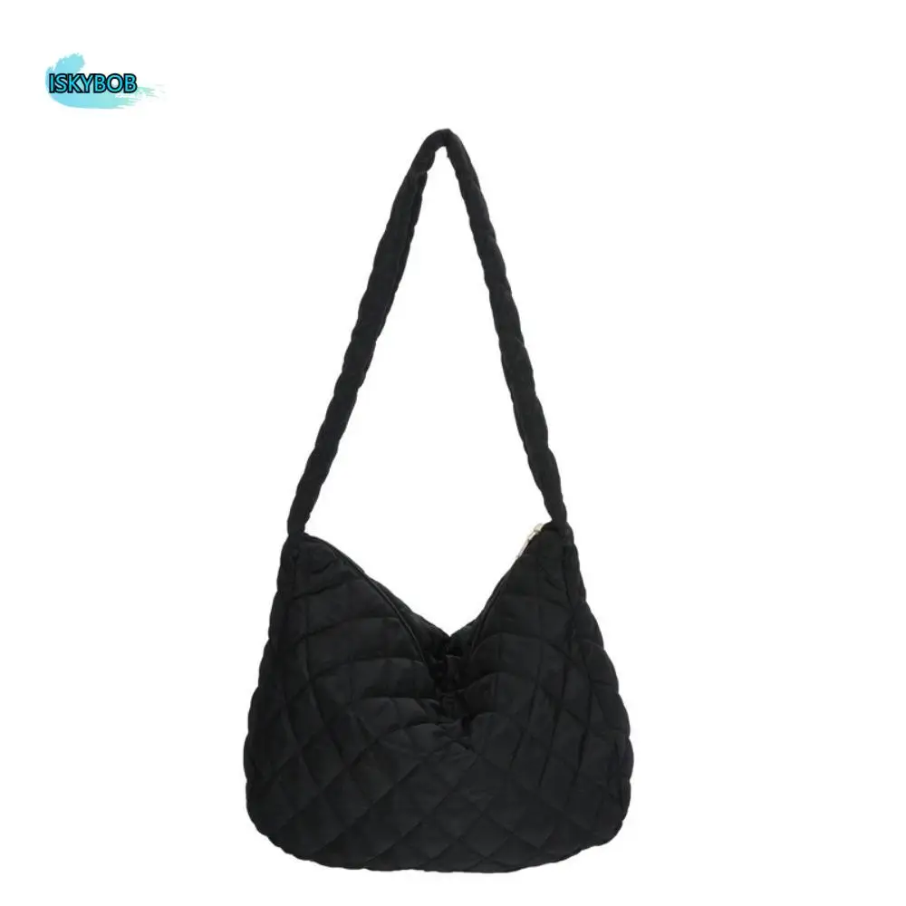 

Large Capacity Bubble Shoulder Bag Pleated Korean Style Puffer Padded Crossbody Bag Solid Color Quilted