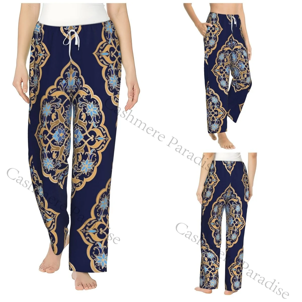 Floral Pattern Design Cozy Flannel Pajama Pants for Women Sleep Bottoms Home Loungewear