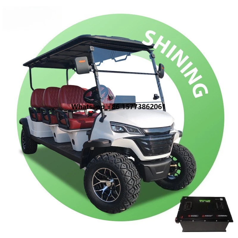 72 Volt Street Legal Electric Golf Cart 6 Seats 5KW AC Motor Electronic Brake Customizable Full Warranty Made Steel