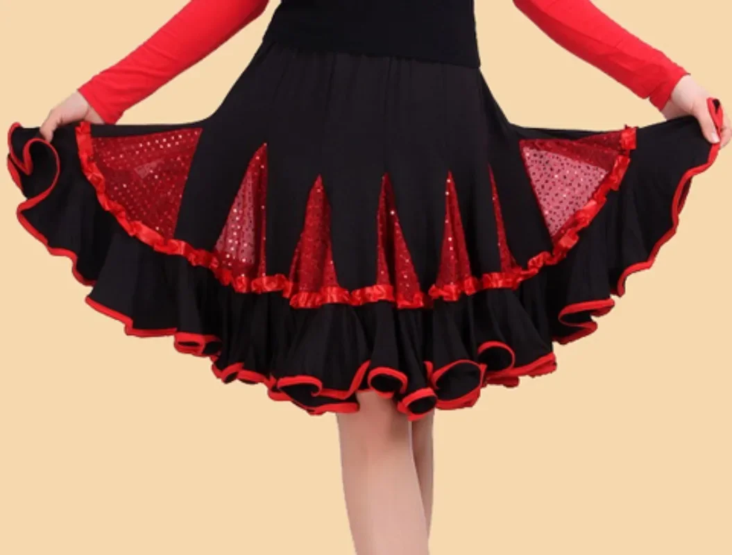 Costumes de danse carrée nouvelles jupes Costumes de danse latine pour adultes jupes de pratique de spectacle de danse grande taille 2025 vêtements pour femmes