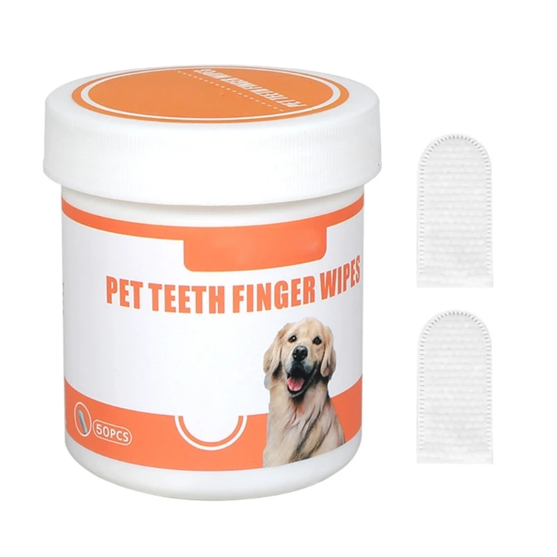 Pet Dental Wipes for Refreshing Breath and Teeth Cleaning Soft Nonwoven Fabric Natural Formula Wonderful for Cats Dogs