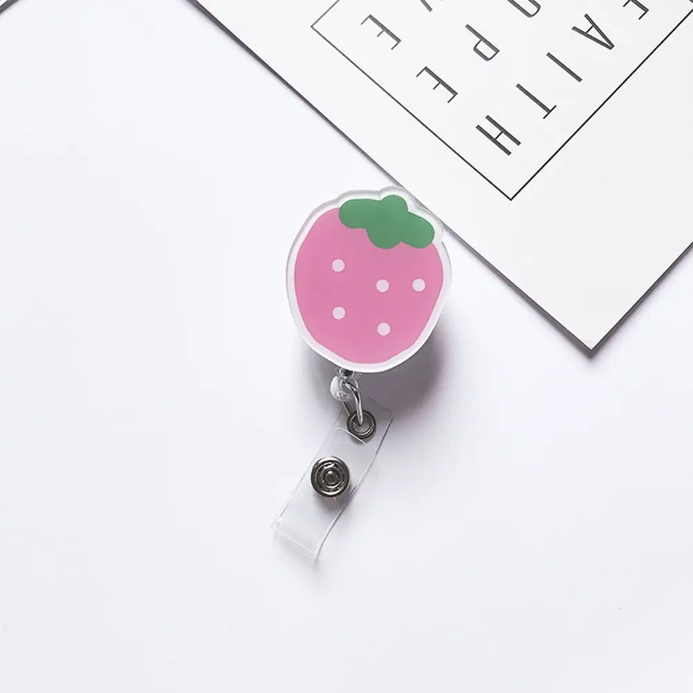 

Supplies Korea Flowers Acrylic Cartoon Reel Clip Student Badge Holder ID Card Clips Name Card Holder Retractable Badge Reel