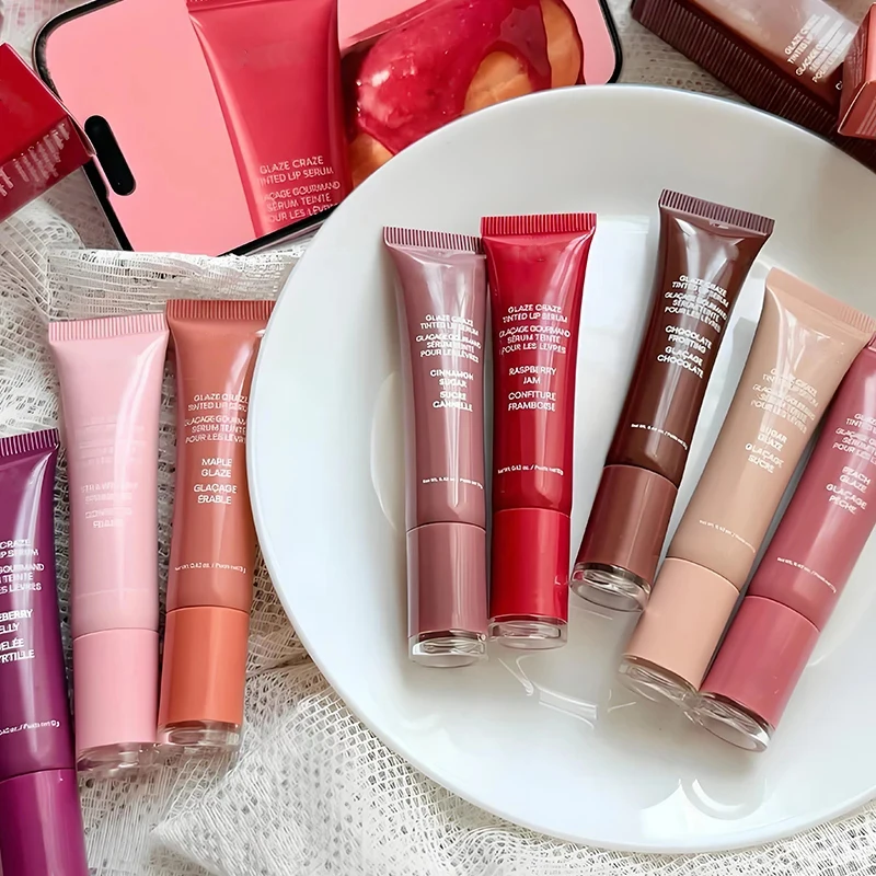Popular Lane New Lip Glowy Lightweight Hydration Lip Balm Gloss Tint Shea Butter Honey Donut Lipstick Makeup Lip Mask Care