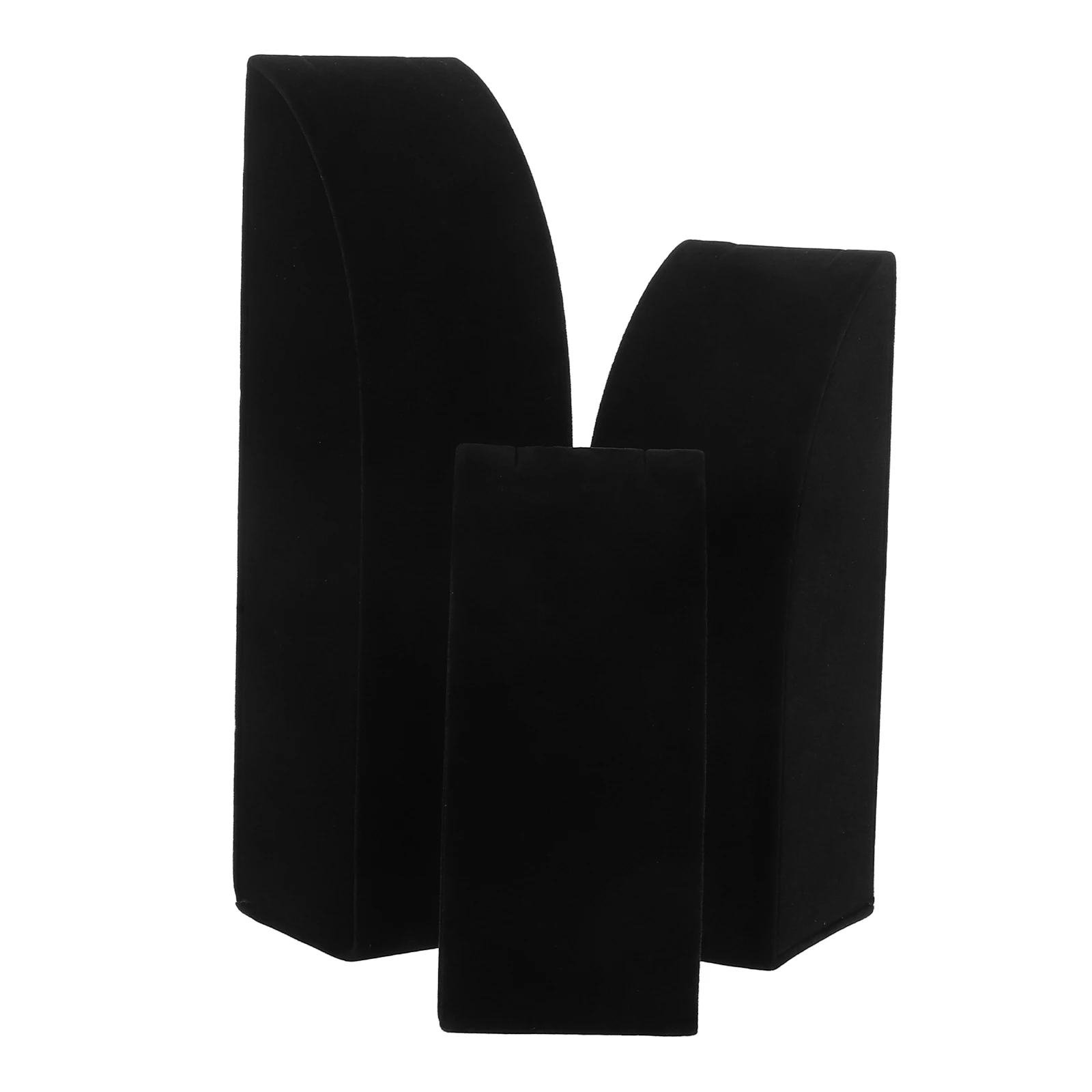 

3 Pcs Necklace Holder Jewelry Display Stand Earring Stands Black Soft Material Vertical Shop Home Storage Exhibitions Rack