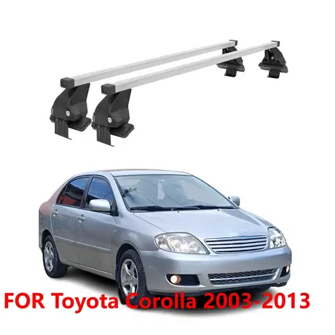 Barre trasversali per rack da tetto lisce per Toyota Corolla 2003-2013 Berlina Grigio 2x