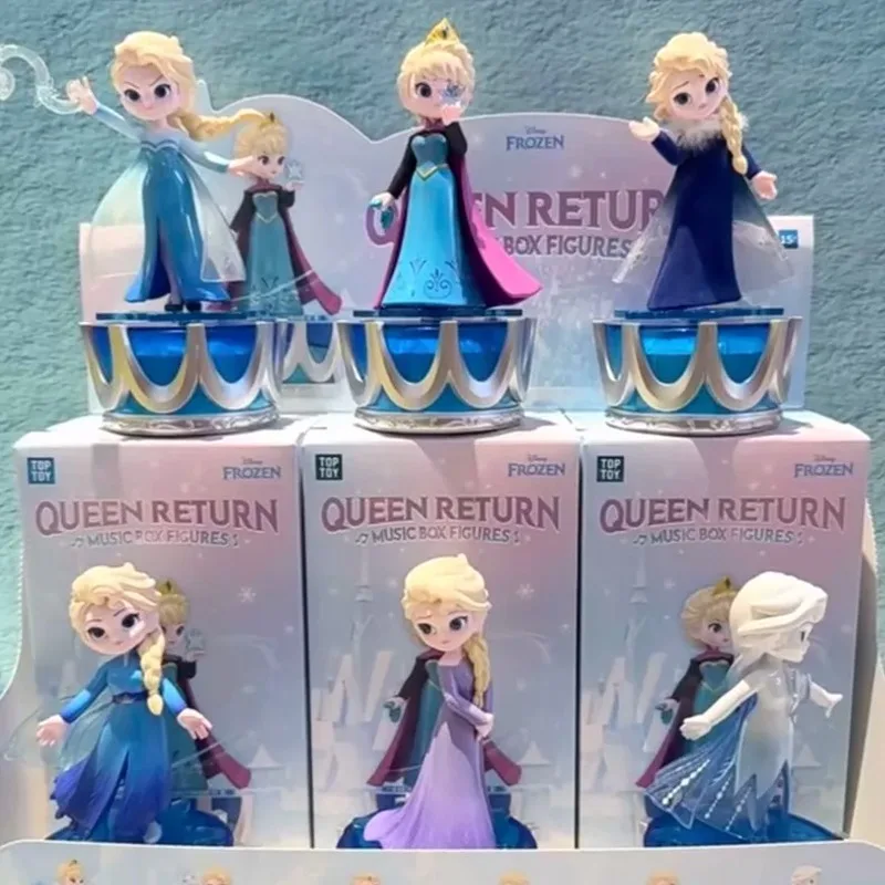 Disney Frozen Queen Return Series Blind Box Music Box Anime Figure Model Surprise Bag Cute Desktop Collectible Music Box Gifts