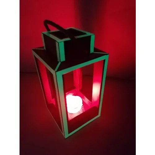 Bahat Wood LED Rose Highlighter Glow in the dark Lantern Candle Holder 13*25 cm