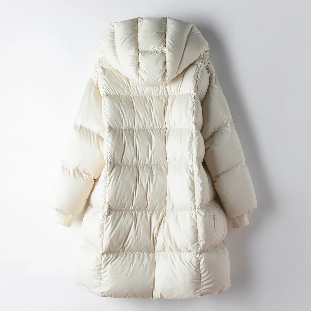 2024 Spring New Casual Hooded 90 White Goose Down Down Jacket Women\'s Simple Loose Korean Style Jacket