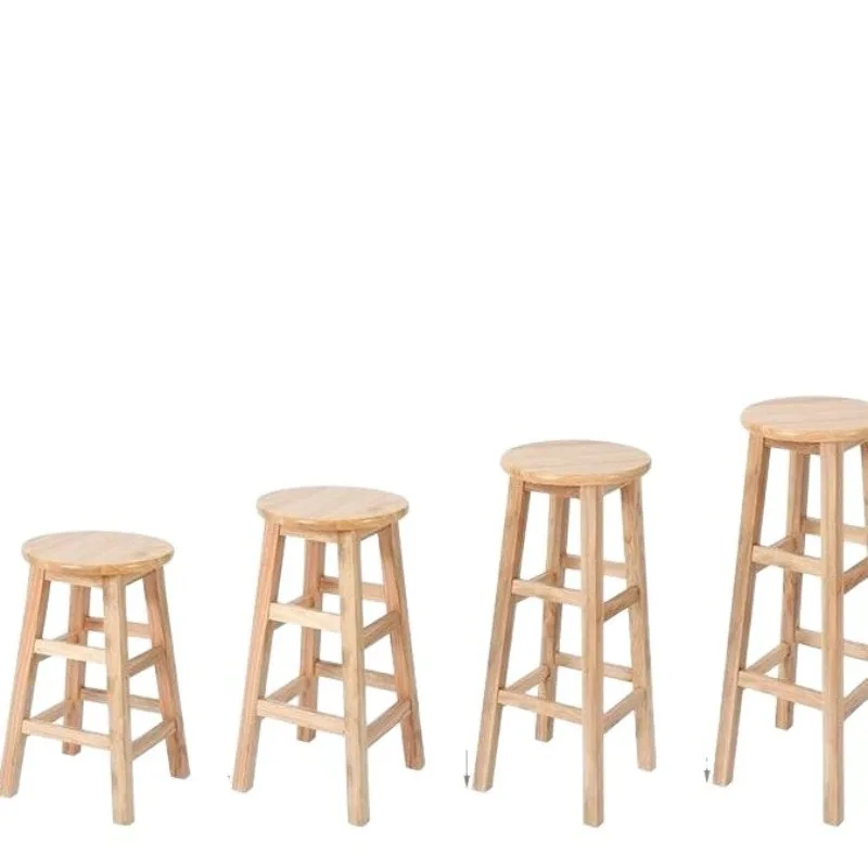 High-footed solid wood bar stool, high-footed stall, high-footed high stool, restaurant, bar, four-corner chair, log