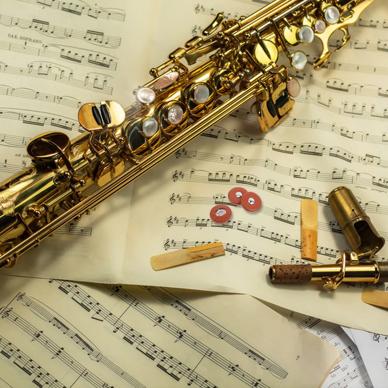 

3Pcs Alto Saxophone Pads Key Replacement Brown 18Mm Repair Parts Instrument Accessories Saxophone Pads