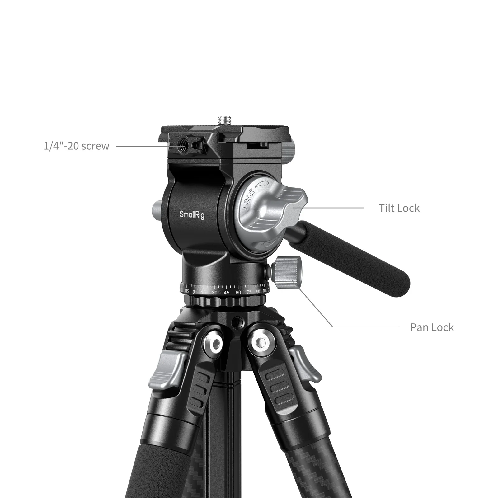 SmallRig Tragbares Kohlefaser-Stativ für Action-Kameras, Kopf für DSLR- und spiegellose Kameras, Käfige mit Smartphone-Halterung -5885 – Detail 4