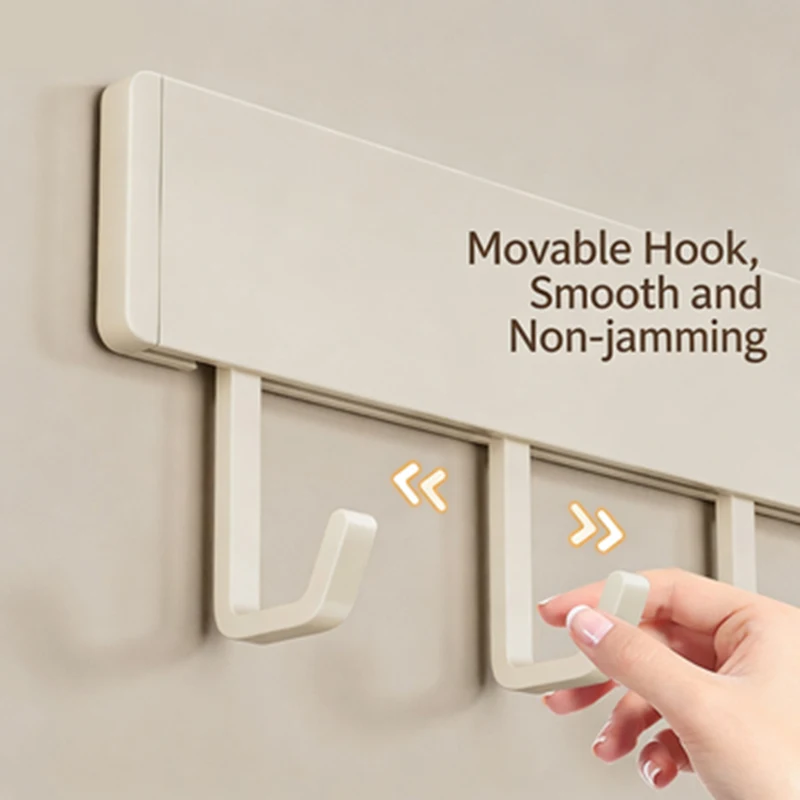 Non-Drilled Kitchen Hook Holder Hanging Rod Wall-Mounted Multi-Functional Kitchenware Holder Spoon and Spatula Storage Rack