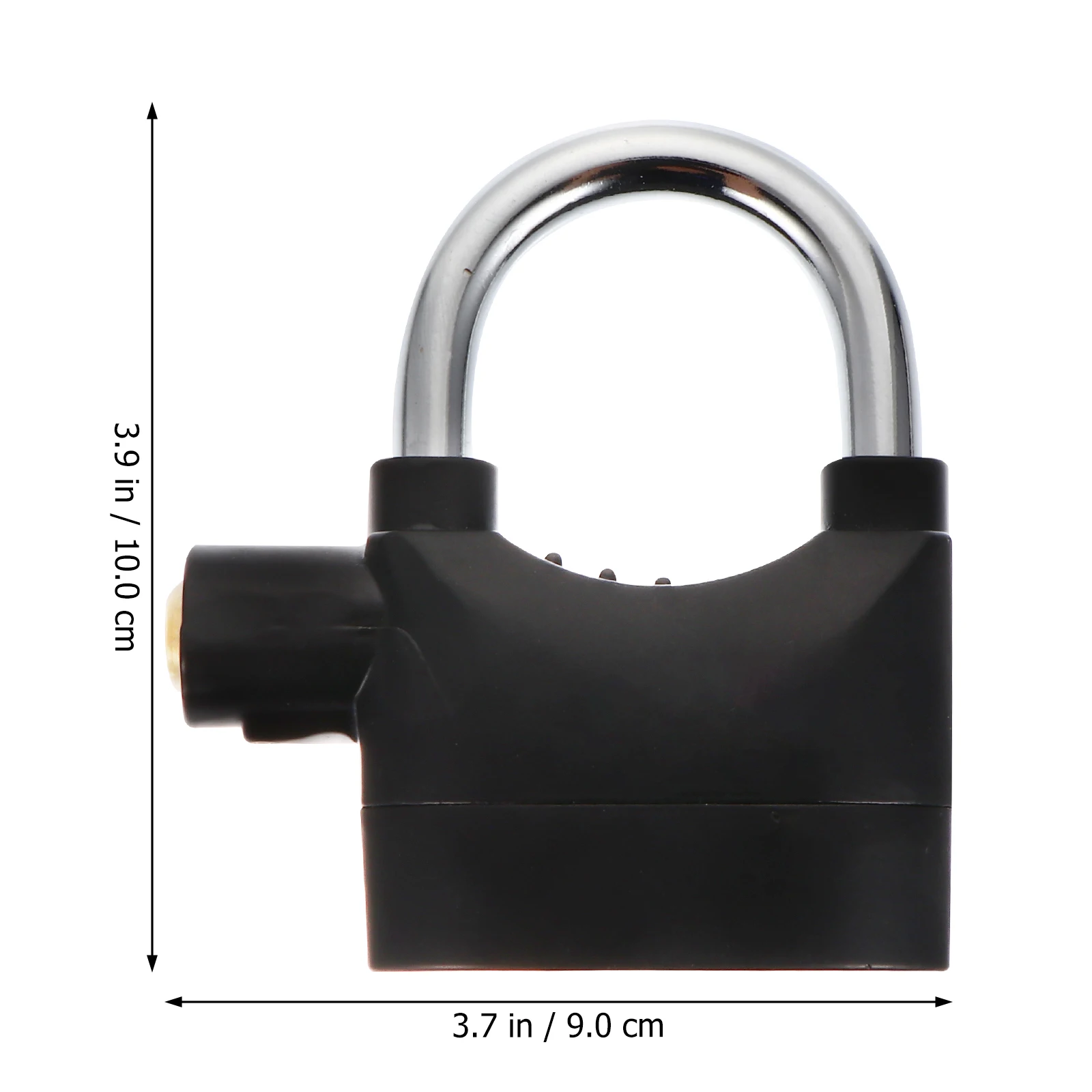 

1pc Security Anti-Theft Alarm Padlock Durable Strong Metal Lock With Loud Alarm 3 Keys For Bike Motor Door Window Black