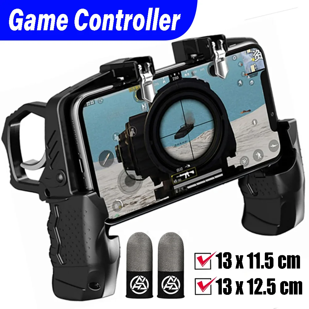 Gamepad Joystick for IPhone/Android with Finger Sleeves Trigger Free Fire PUBG Controller Mobile Game Pad Pugb Control for Phone