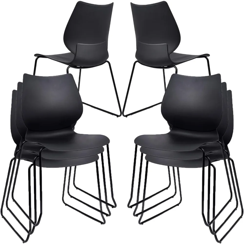 

Stacking Chairs, Stackable Waiting Room Chairs, Conference Chair with Back & Church Chair No Wheels with Metal Legs, Suitable fo