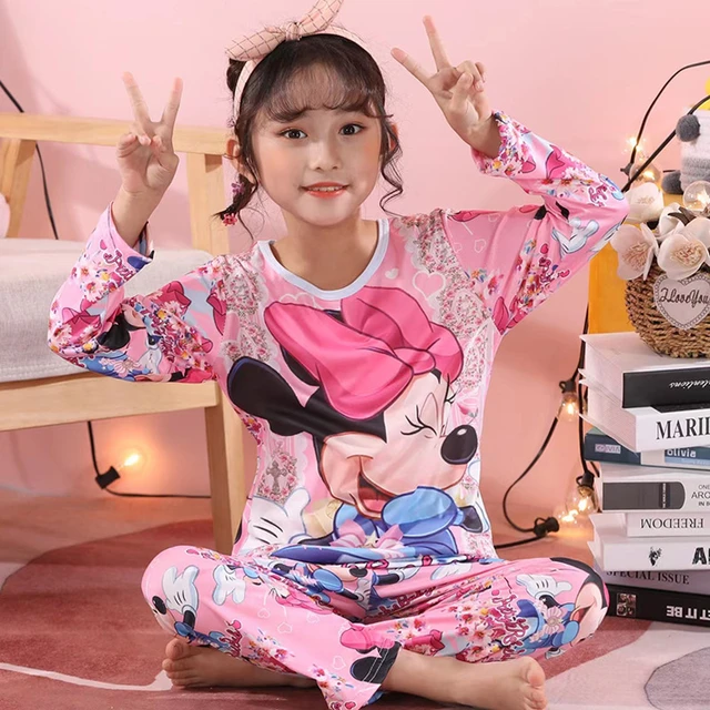Disney Minnie Elsa Anna Frozen pigiama set Cartoon Print Nightwear Pijama abbigliamento per bambini Sleepwear Baby pigiama Girl Clothes