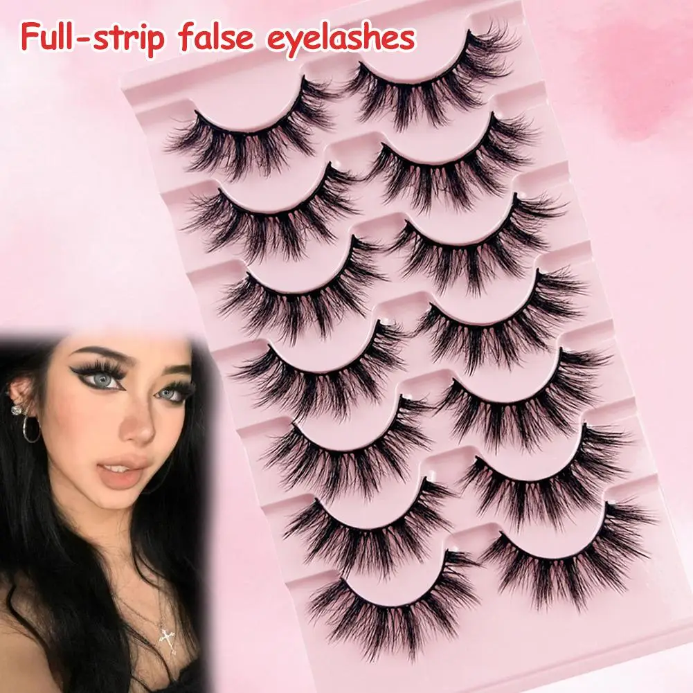 Cílios postiços de tira completa 3d vison russo fofo volume fino cílios postiços feitos à mão reutilizáveis aparência natural cílios postiços maquiagem