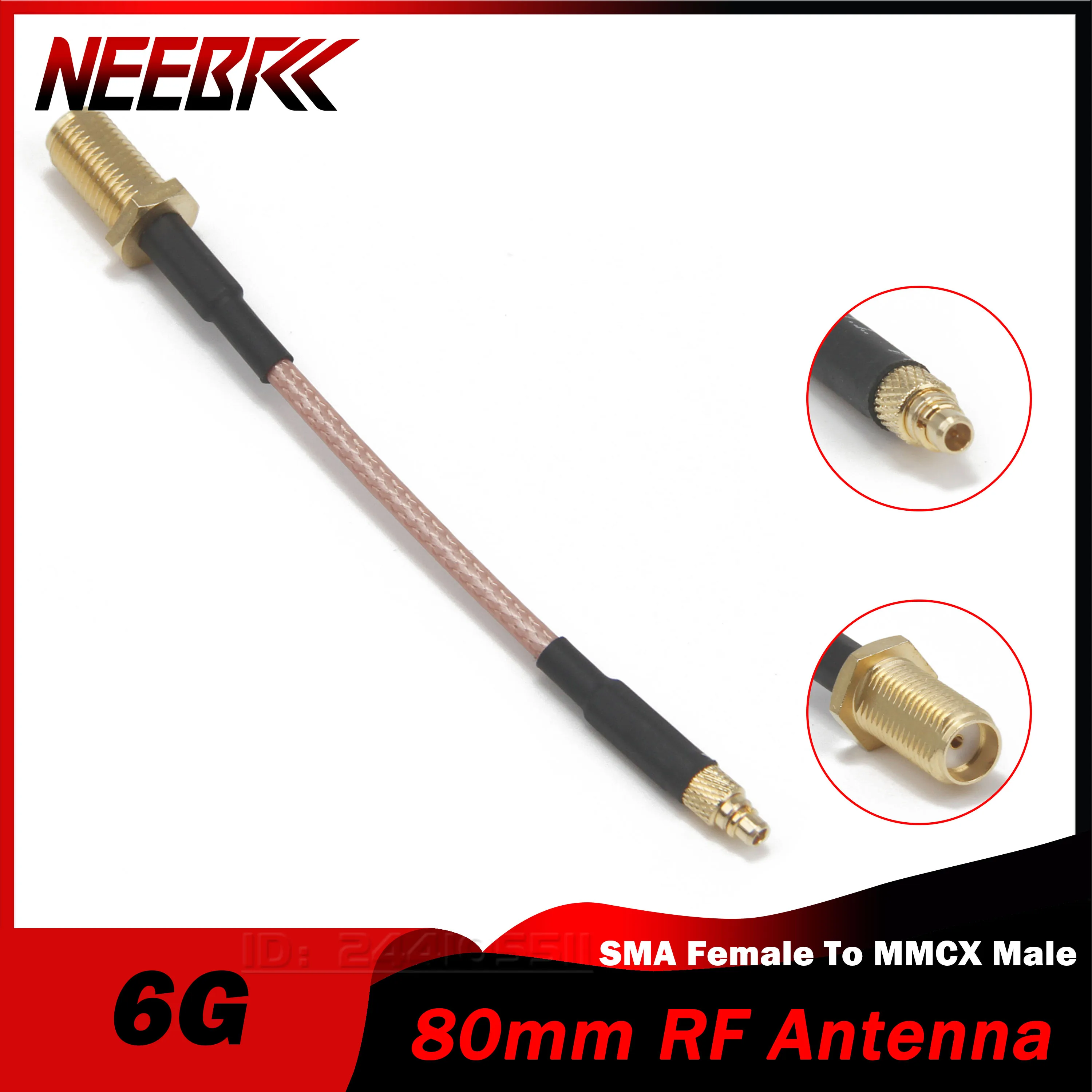 

6G Image Transmission Antenna 80mm RG316 SMA Straight Female Connector To MMCX Male Plug for RC FPV Racing Drone Model Toy Part