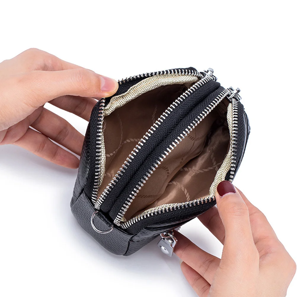 

Double Zipper Card Holder Portable Small Wallet Multifunctional Lightweight Coin Purse Large Capacity Credit Card Pouch