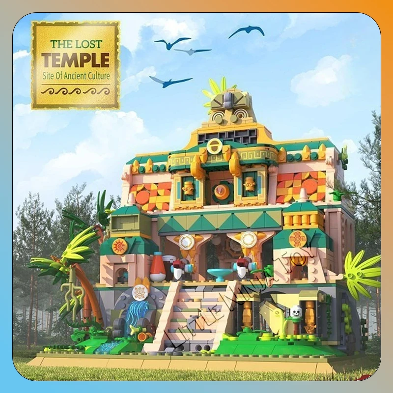 

612022-3 Street View Building Lost Temple Кофе Книжный магазин Детские строительные блоки Игрушки Подарок