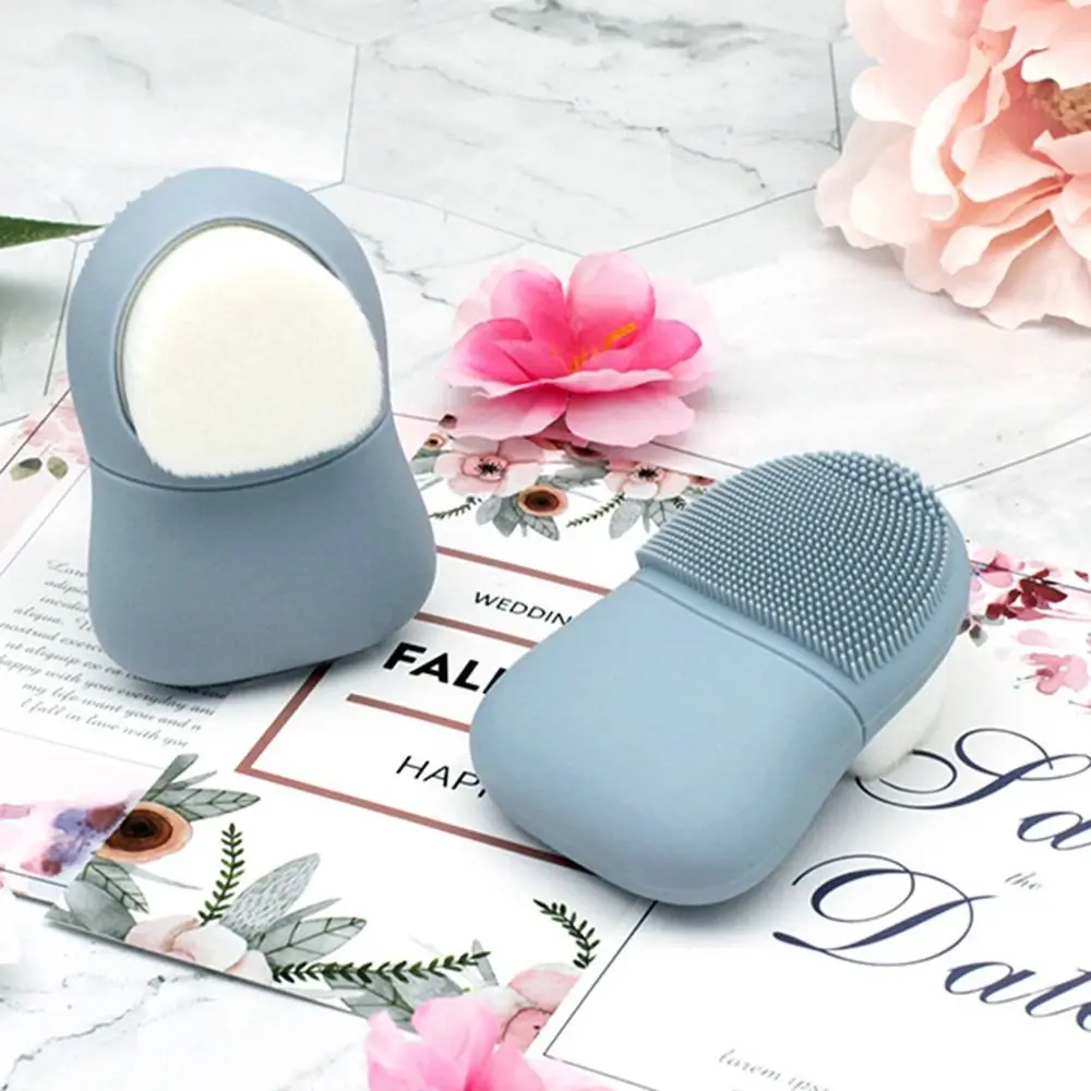 Silicone Facial Cleansing Brush Soft Blackhead Remover Face Scrubber Deep Cleansing Remove Makeup Double Head Facial Cleanser