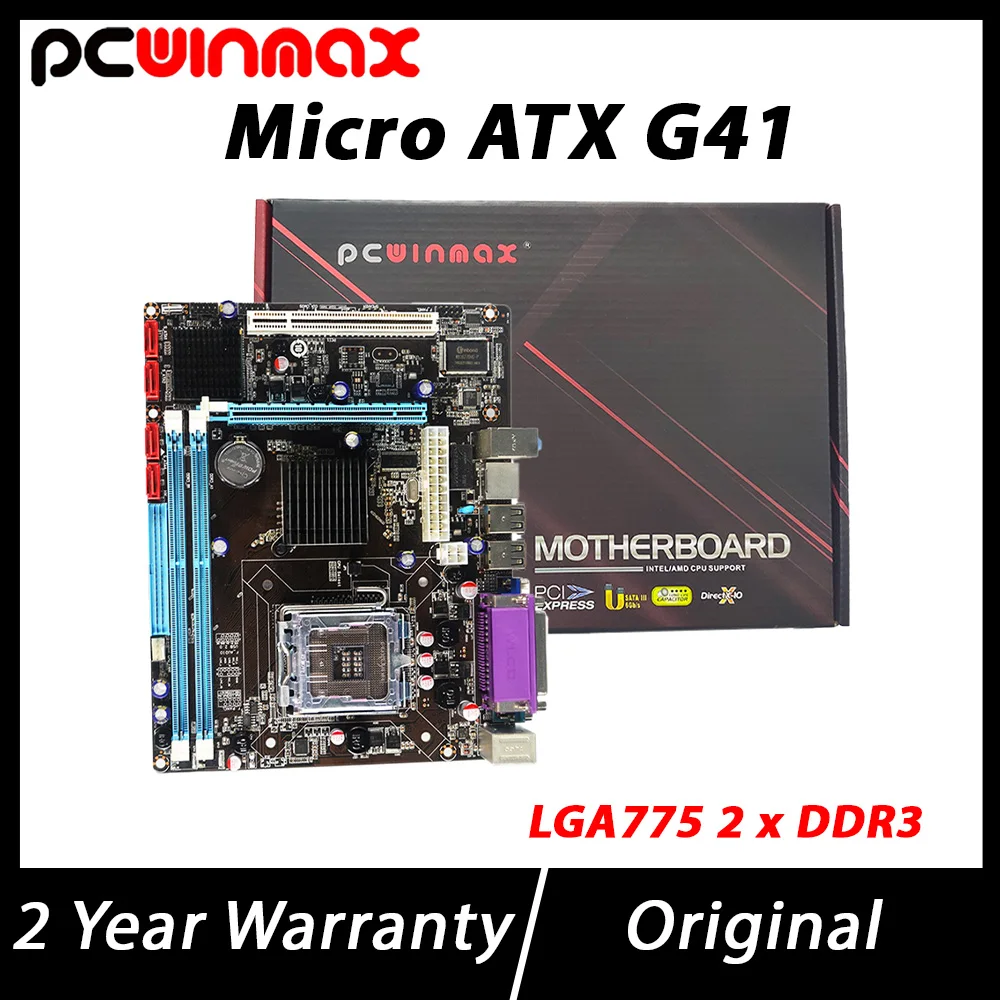 PCWINMAX-G41 Placa-mãe desktop, soquete DDR3, LGA775, chipset original, micro ATX, novo