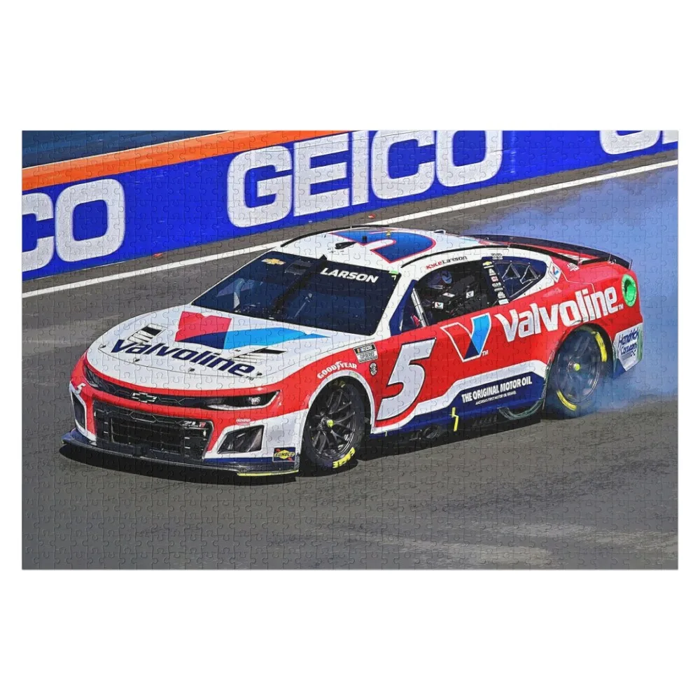 

Kyle Larson making a burnout during the Grant Park 165 on the Chicago Street course abstract Jigsaw Puzzle With Photo Puzzle
