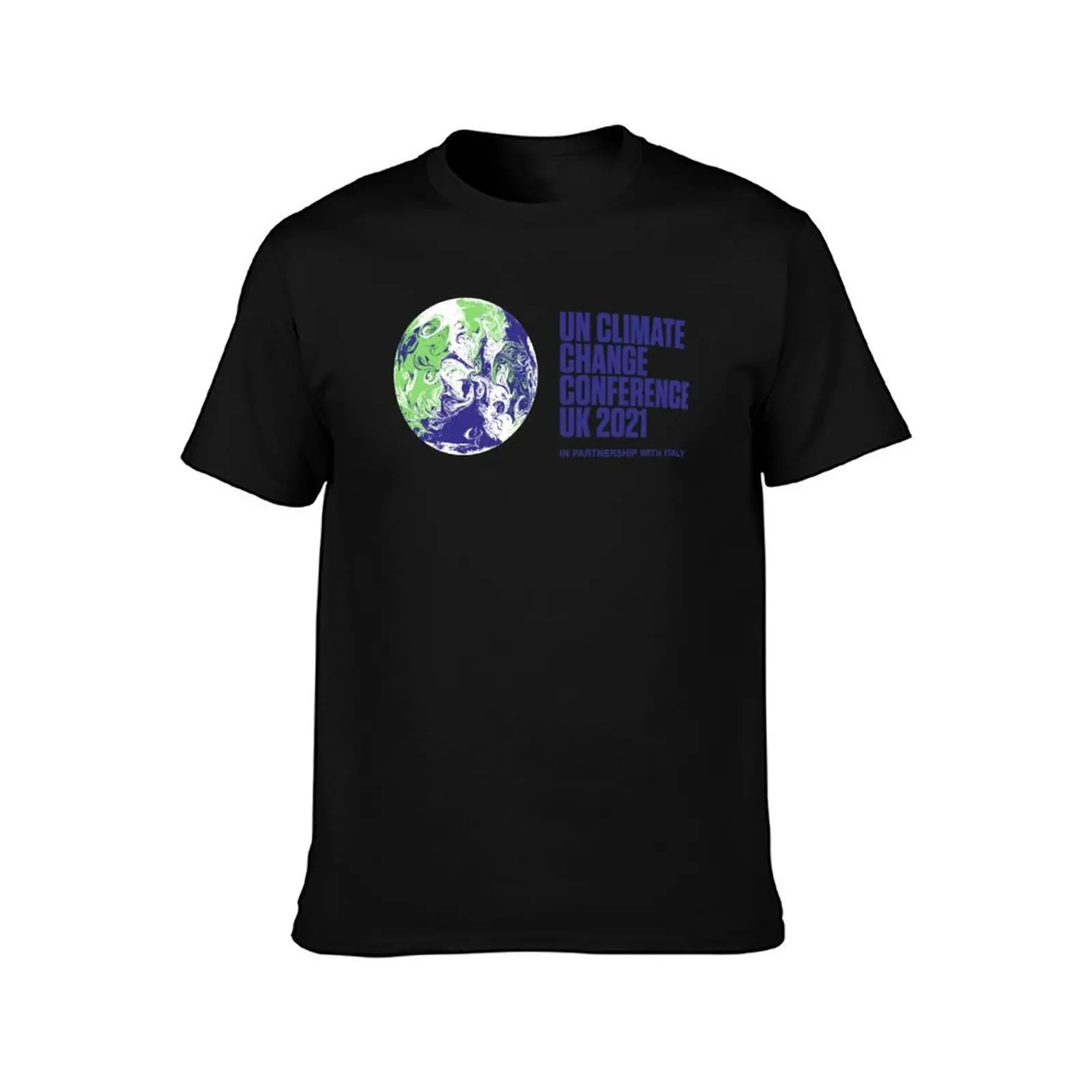 COP26 UN Climate Change Conference UK 2021 in Partnership with Italy T-Shirt, Summer Casual Cotton Tee, Vintage Graphic Print