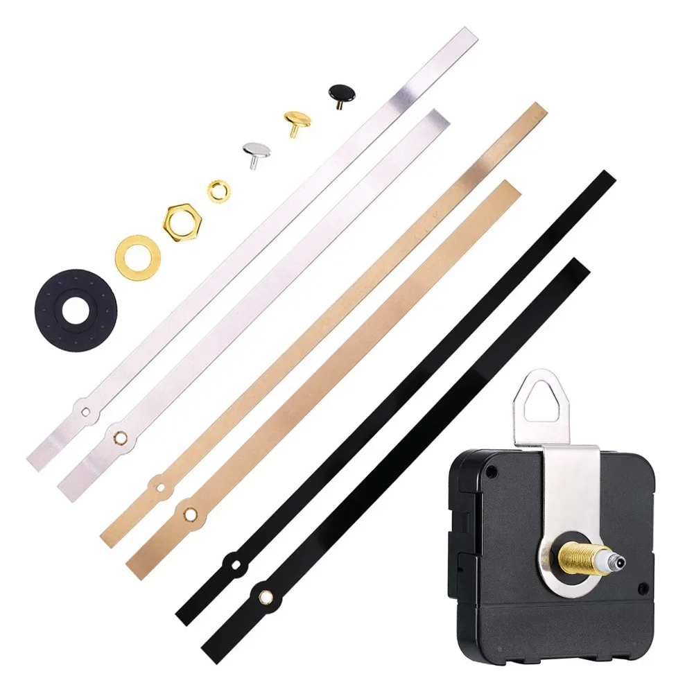 High Torque Long Shaft Clock Movement Mechanism Clock Replacement Motor With 3 Set Hands Quartz Wall Clock Repair Parts