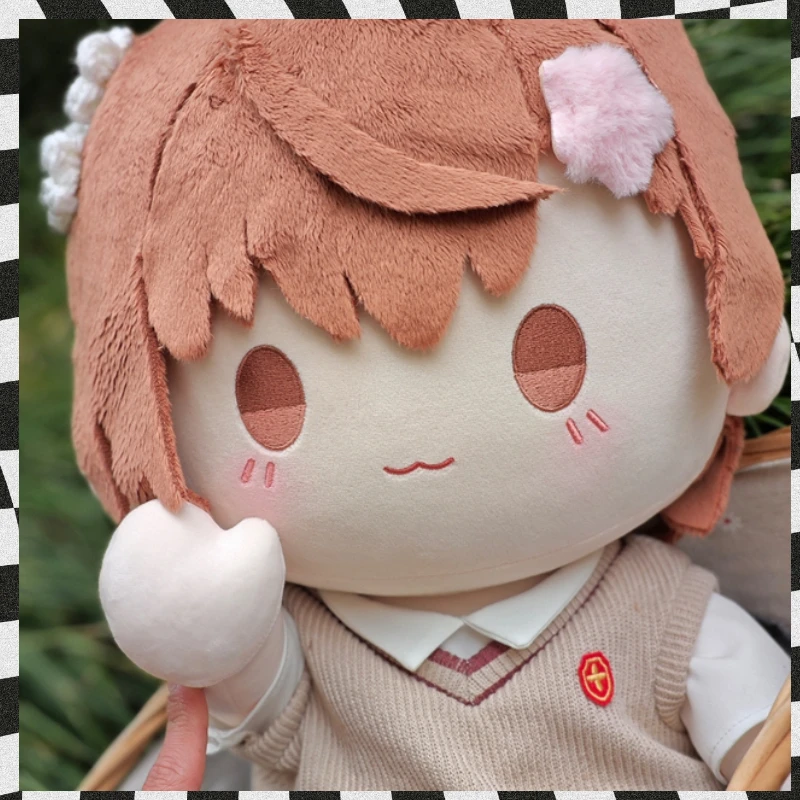 

Периферийные устройства в стиле аниме Misaka Mikoto, поза для сидения, плюшевая хлопковая кукла, тело с одеждой, подушкой, наряд, 40 см, милые игрушки, подарок