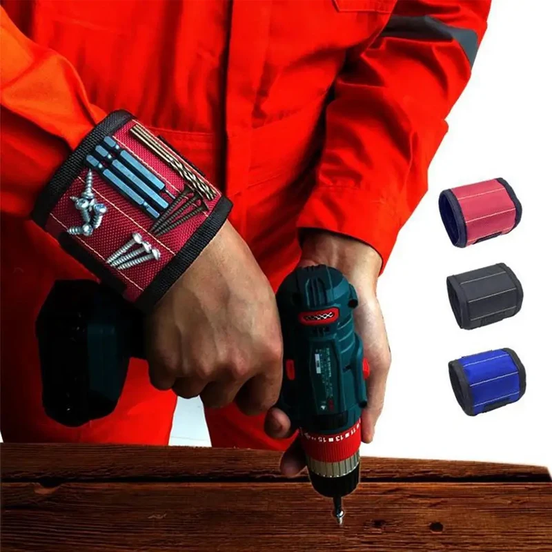 Strong Magnetic Wristband Portable Tool Bag Electrician Adjustable Wrist Belt Screws Small Metal Nails Bolts