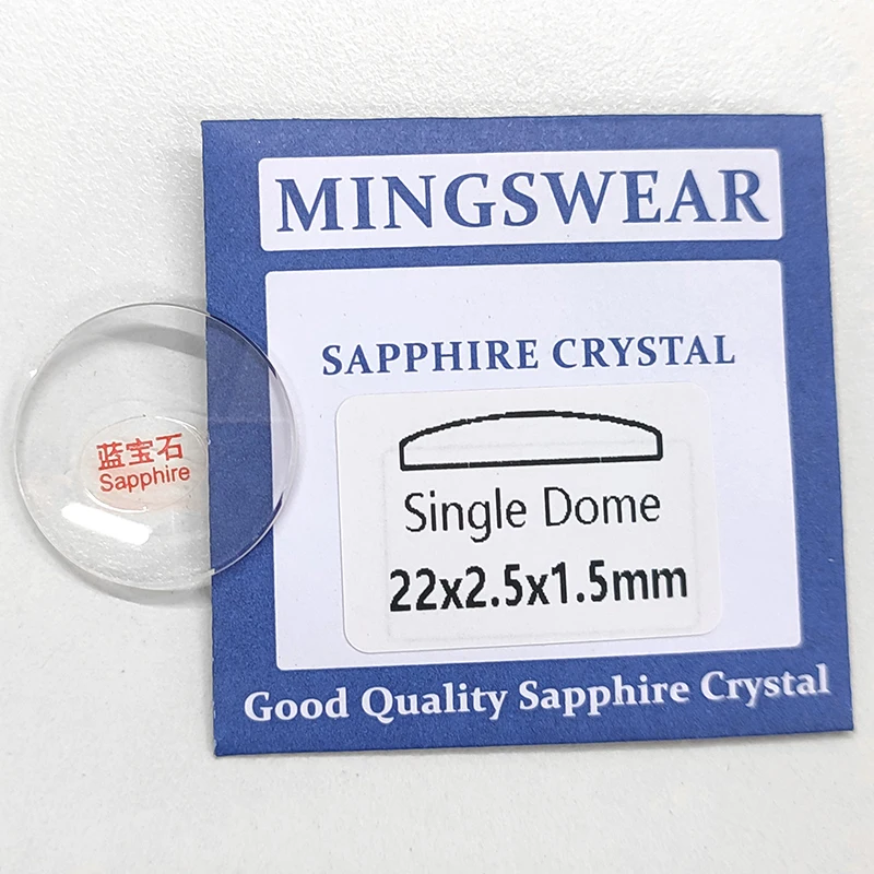 Sapphire-piezas de reparación de relojes transparentes, cúpula única de cristal antiarañazos, diámetro de 1,5mm, 20-29,5mm