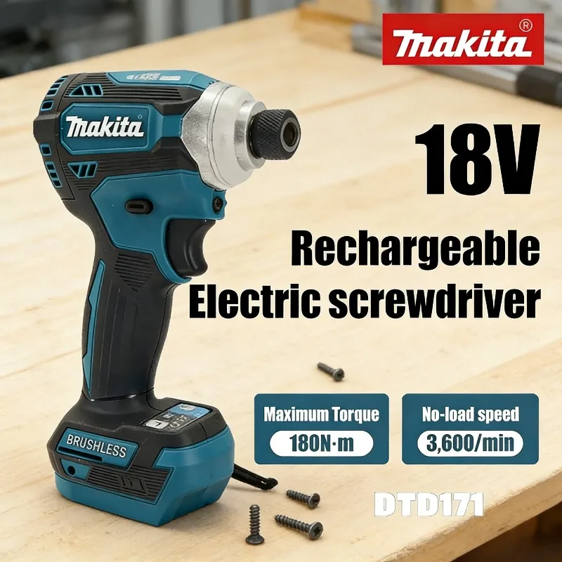 

Makita DTD171 Blue Brushless Rechargeable Screwdriver Electric Drill Driver Compact Home Improvement Tool For Makita Battery