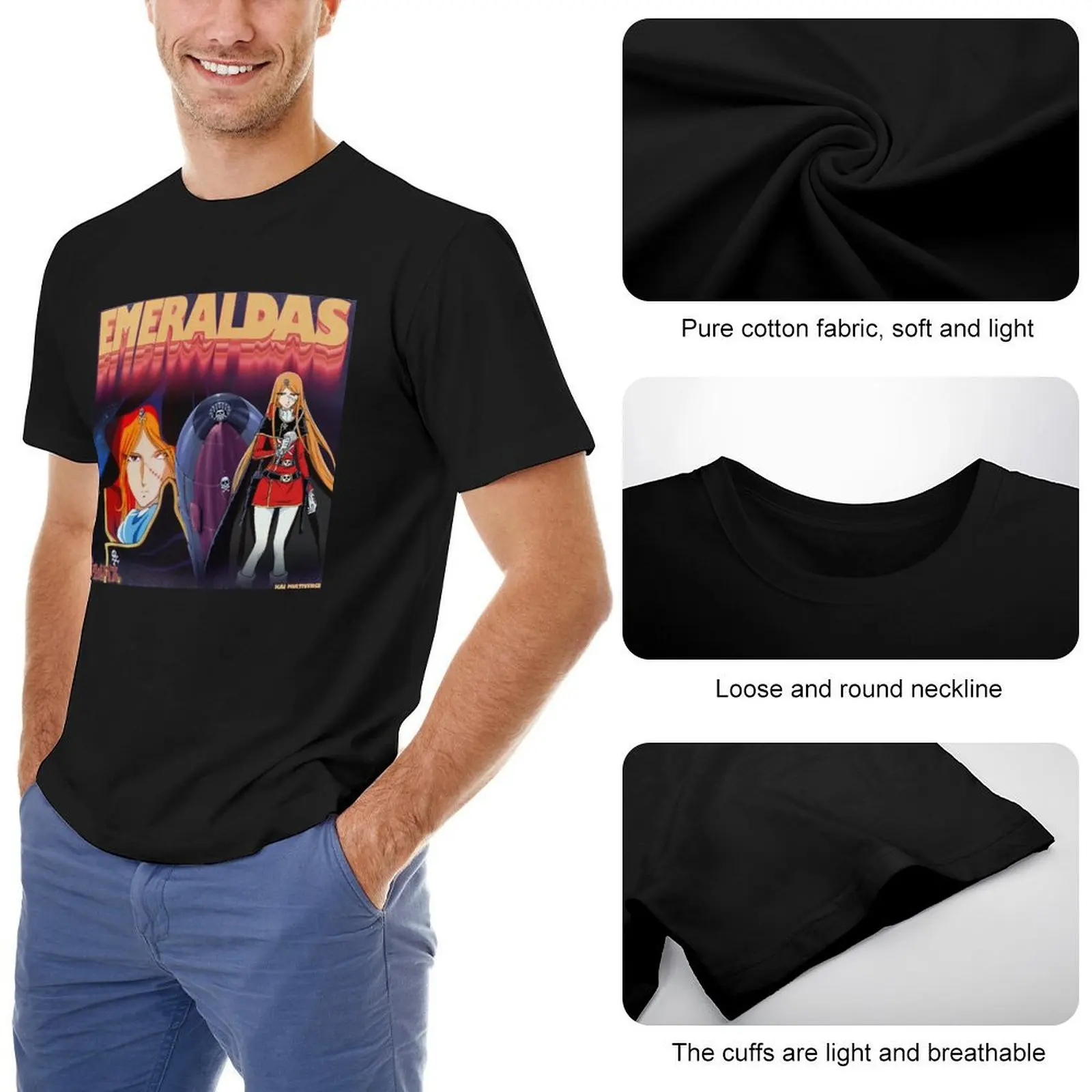 Queen Emeraldas Vintage Space Pirate ALBATOR Seas T-shirt Fresh Sport Top Tee Graphic Vintage Fitness Casual USA Size image 4