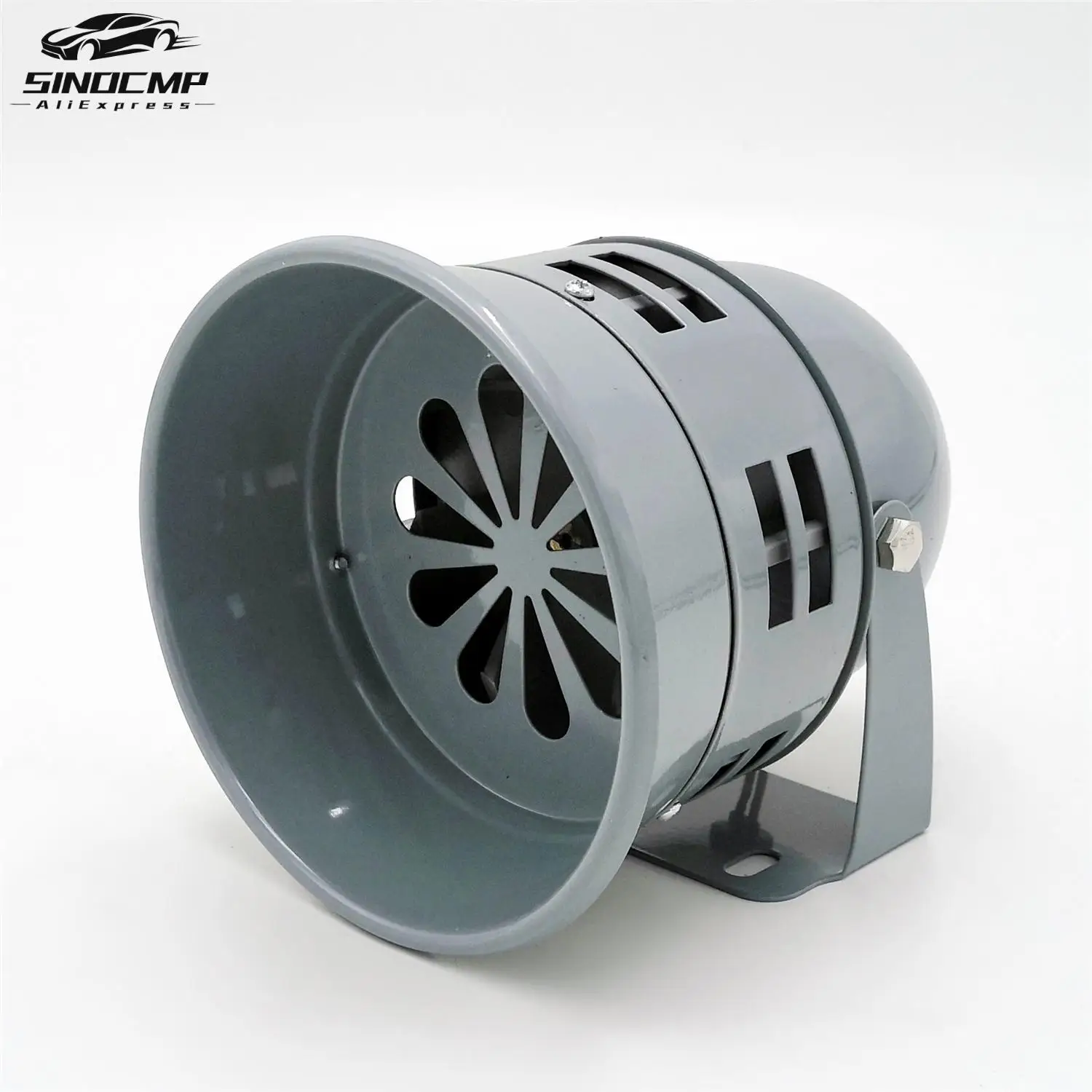 12v 300db Gray Electric Motor Driven Air Raid Air Horn Siren Alarm 420Hz For Truck Cars SUV Boat Tractor RV ORV