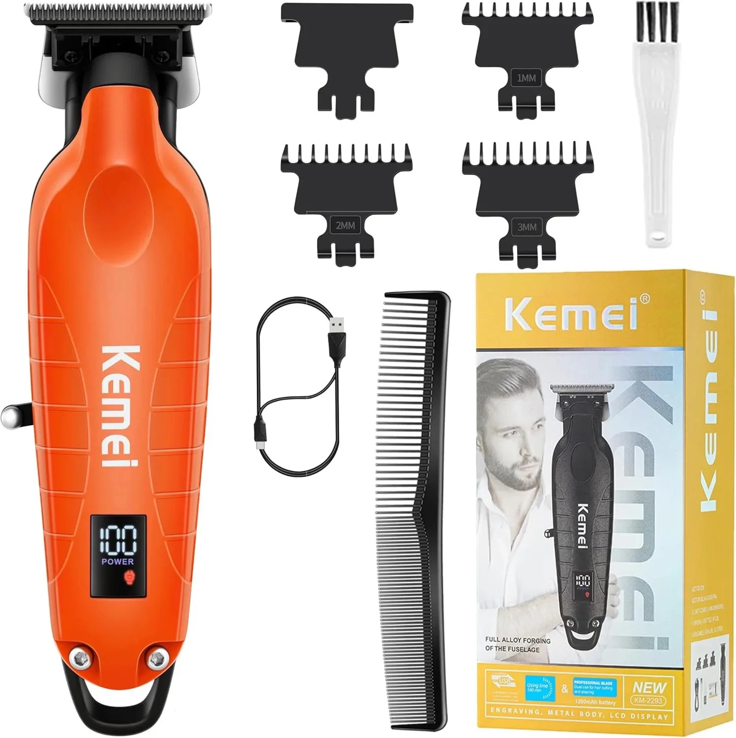 Kemei 2293 Professionelle Männer Haar Bart Trimmer Zero Gapped Cordless Haar Clipper Barber Wiederaufladbare Finish Haar Schneiden Maschine
