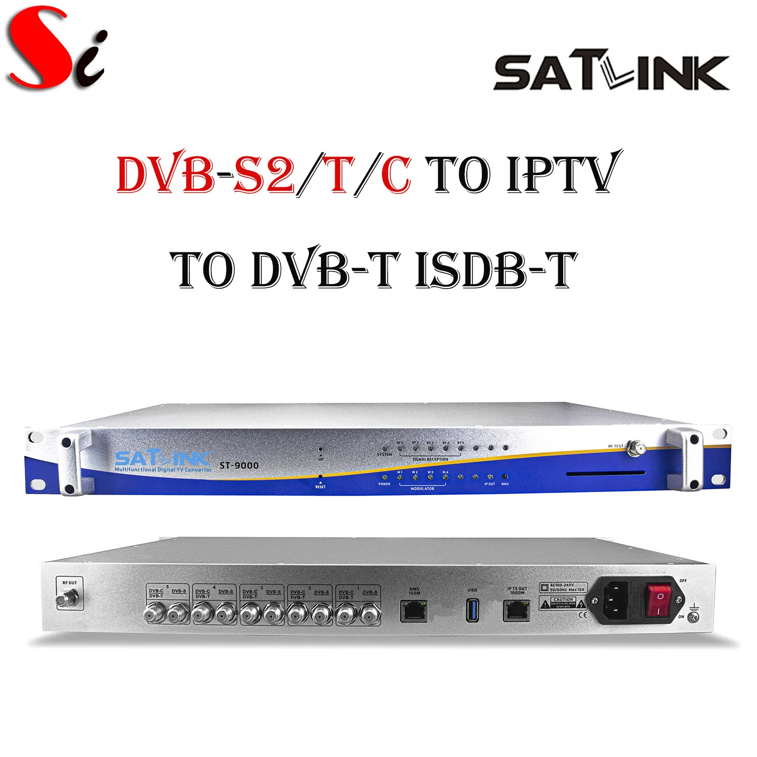 Satlink ST-9000 5 CH DVB-S2/T/C To IPTV DVB-T ISDB-T multifunctional digital TV converter