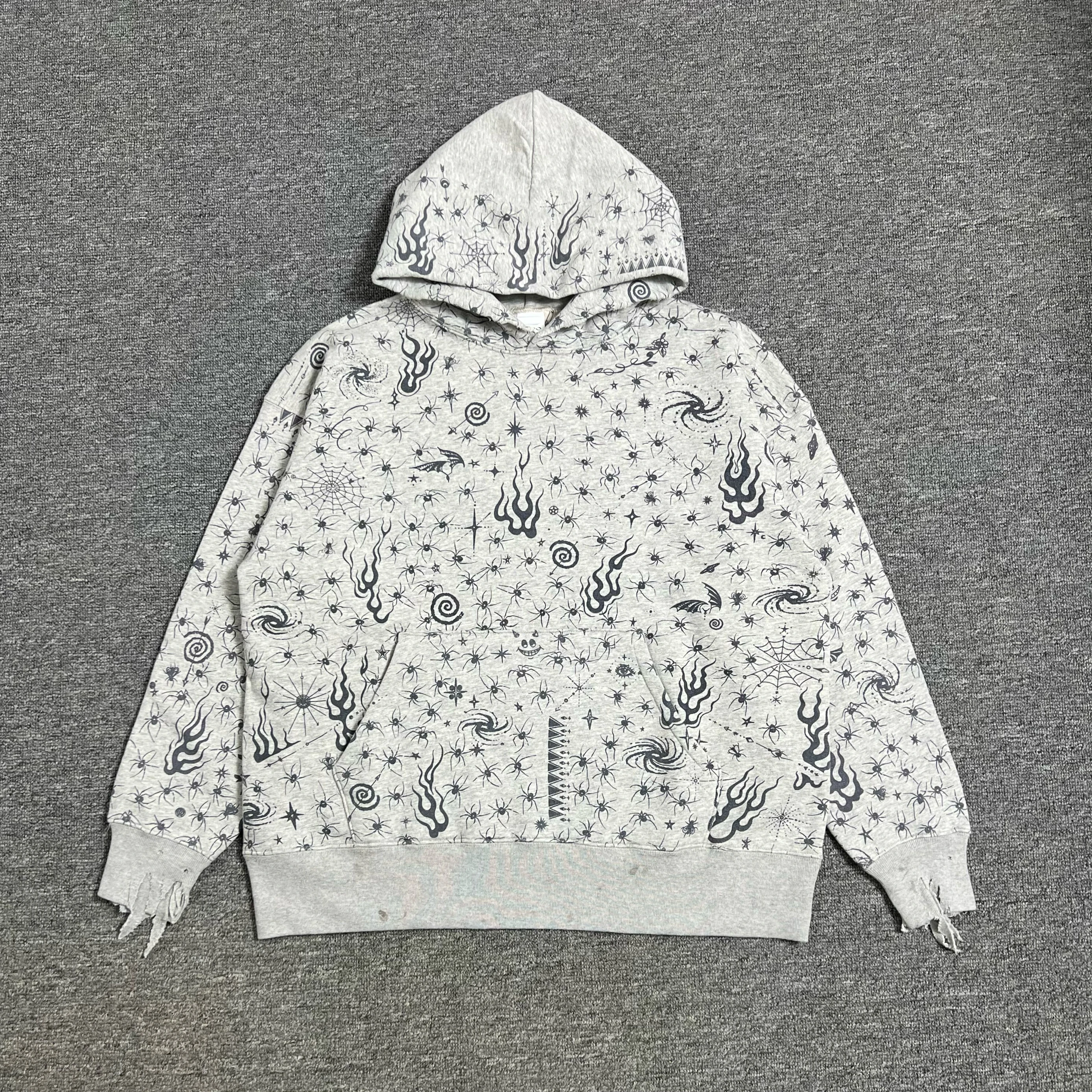 

Saint Mxxxxxx Dr Woo Cotton Jersey Sweatirt Vintage Hoodie Casual Long Sve ex Sweatirt Geometric Pattern Streetwear