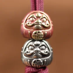 Japanese Dharma Egg Mascot Brass Knife Beads Lucky EDC Outdoor DIY Paracord Handmade Woven Lanyard Pendants Jewelry Accessories