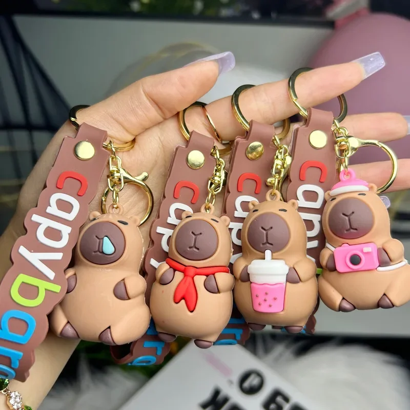 

1-20PCS Cute Capybara Keychain Cute Animal Key Ring Accessories Suitable for Girls Children Decoration Gift Car Ornaments