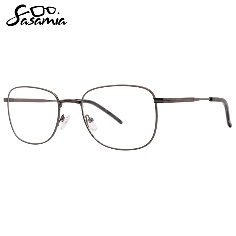 

SASAMIA Male Eyeglasses Flat Rectangle Shine Colors Ultralight Metal Frames Myopia/Hyperopia Lenses Optical Glasses MM1037