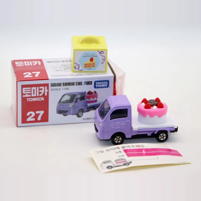 

TOMY27 1/55 Scale Cake Truck Sambar Transport Vehicle Alloy Simulation Car Model Static Collection Decorated Holiday Gifts Toys